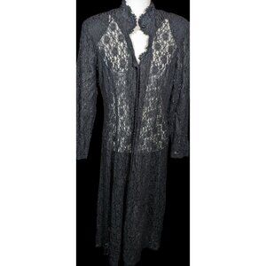 Dawn Joy Vintage 80s Gothic Floral Lace Duster
